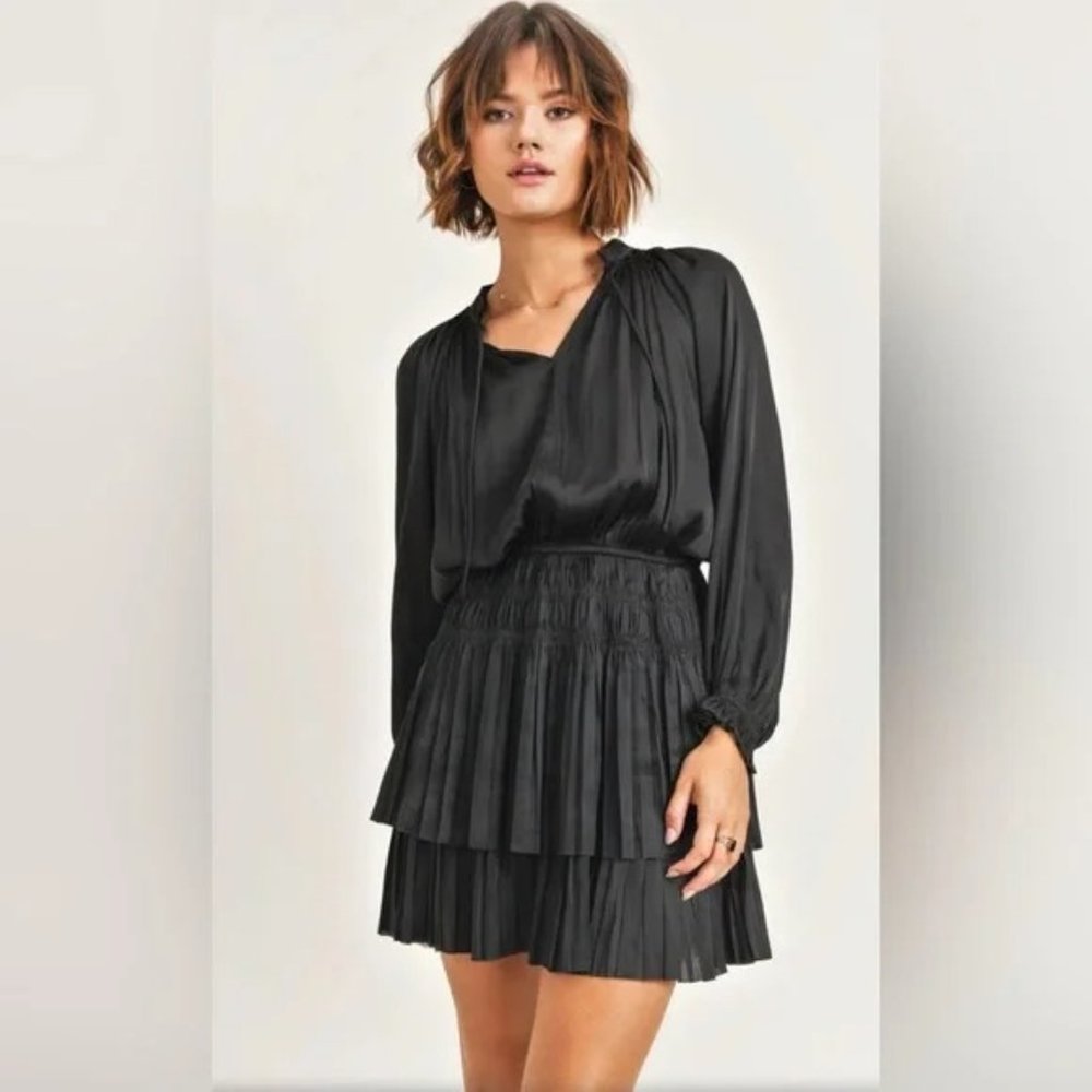 Reset by Jane - Lana mini dress - black pleated tiered